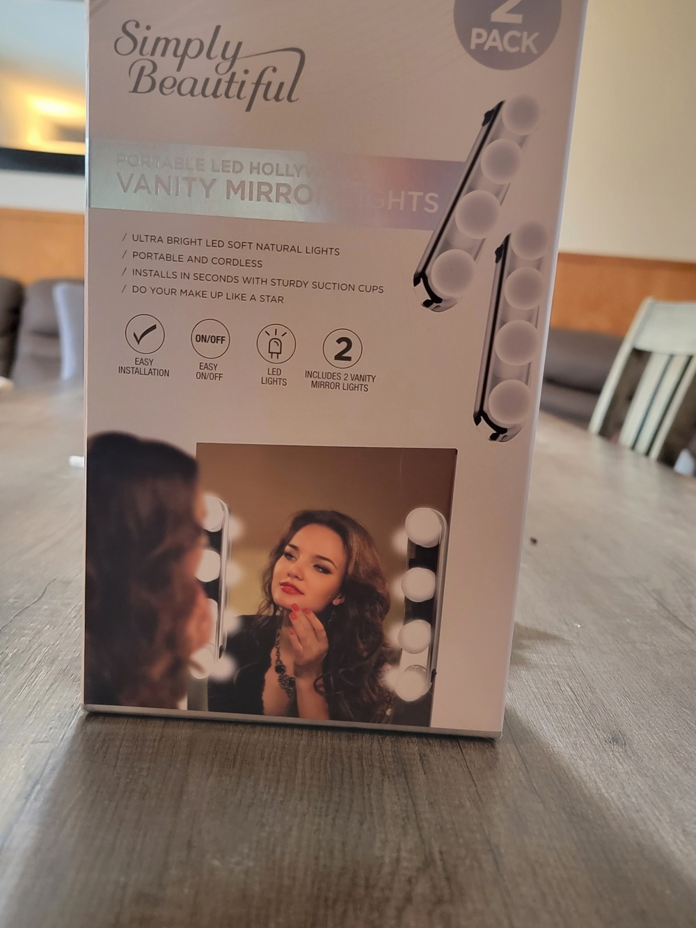 Simply Be White Vanity Mirror LED Lights - 2 Pack